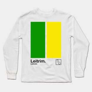 County Leitrim / Original Retro Style Minimalist Poster Design Long Sleeve T-Shirt